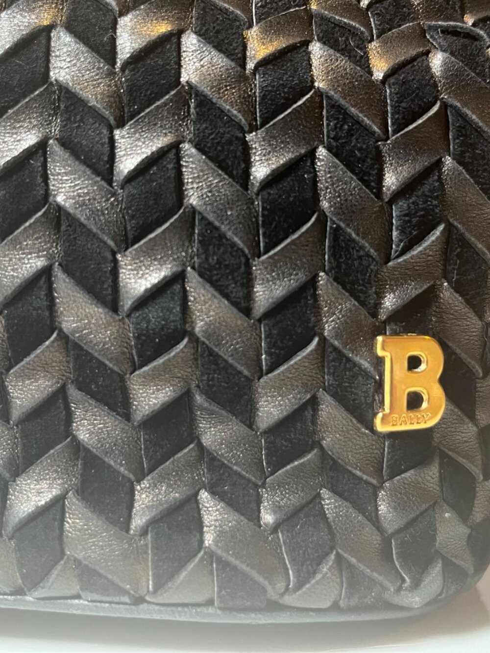 Vintage Bally Black Woven Suede & Leather Tote Bag - Picture 3 of 16